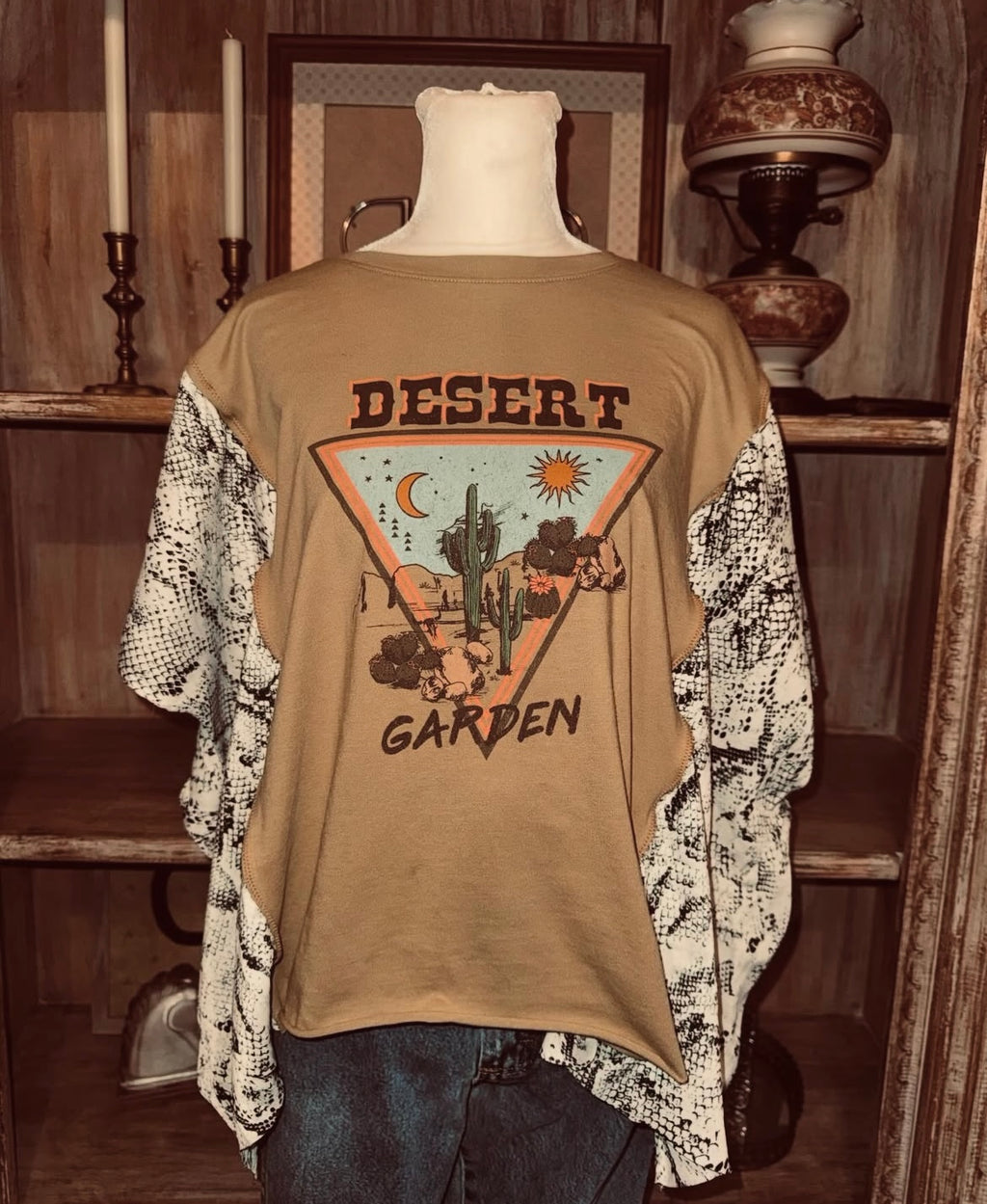Desert Garden Snakeskin Reworked Top