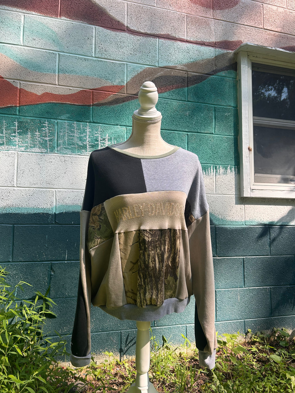 Harley Davidson Camo Reworked Crewneck