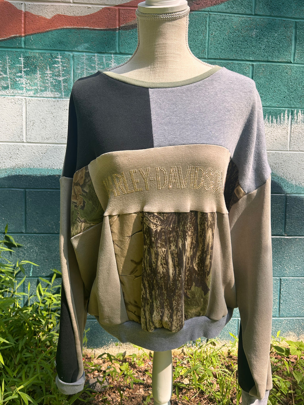 Harley Davidson Camo Reworked Crewneck