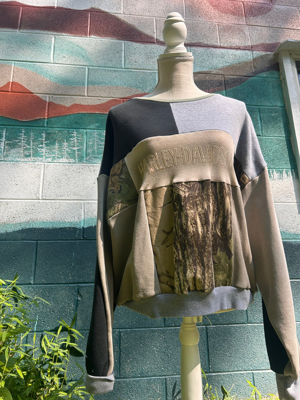 Harley Davidson Camo Reworked Crewneck