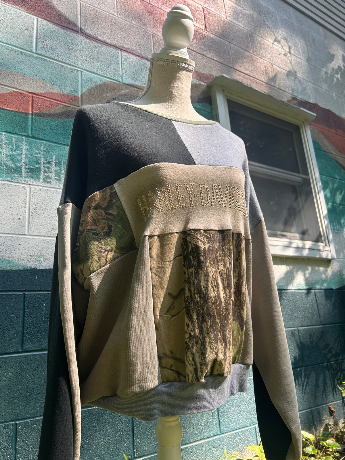 Harley Davidson Camo Reworked Crewneck