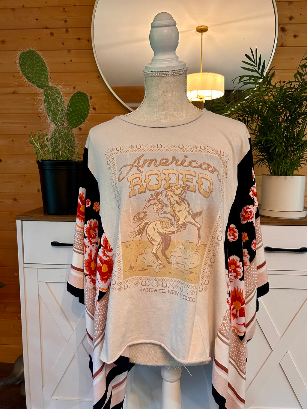 American Rodeo Floral Sleeve Top
