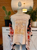 American Rodeo Floral Sleeve Top