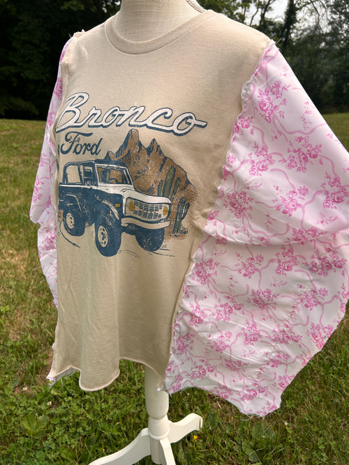 Bronco Reworked Floral Poncho Top