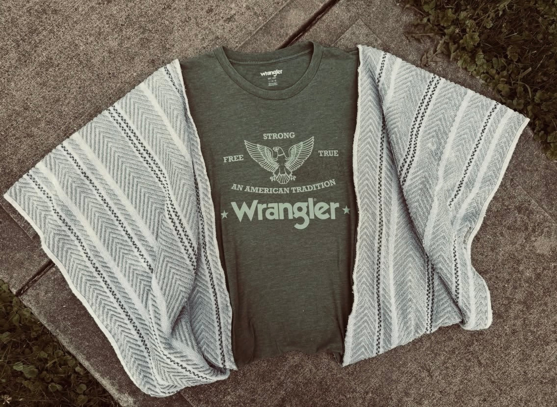 Wrangler Reworked Boho Poncho Top